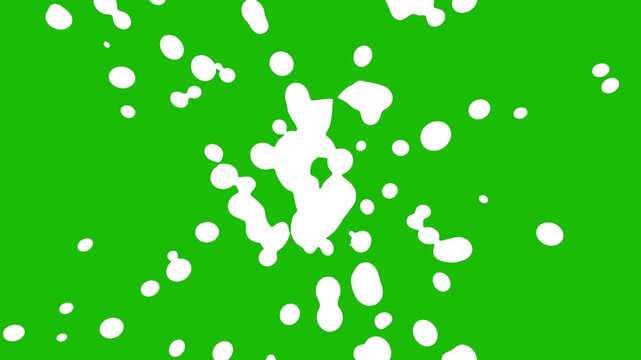 Fractal de formas o simbolos en movimiento simetrico rapido en blanco y neg.Animation of hand drawn splash liquid transition collection set