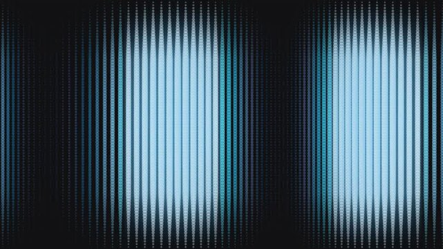 Glowing vertical blue light beams moving in rhythmic digital patterns within this abstract motion background clip