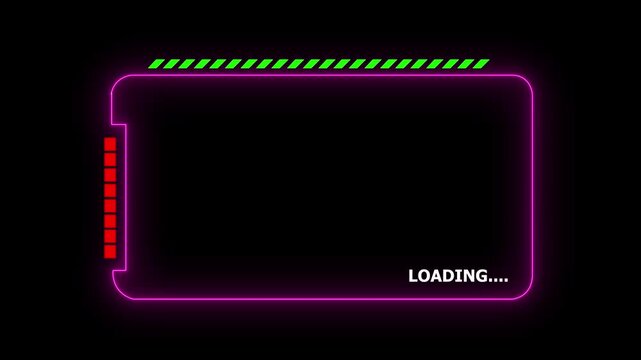 loading screen gamer aesthetics, futuristic technology concept, alpha channel supported, loading holographic card or pop up with progress bars,high tech,cyber space, hacking database,glowing alert.4k
