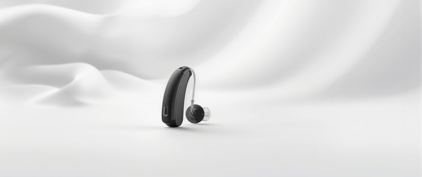 Hearing Aid Device Isolated on Soft White Background