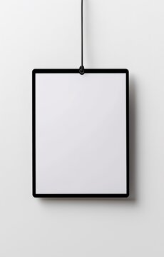 Blank hanging ID card. Empty vertical badge mockup.