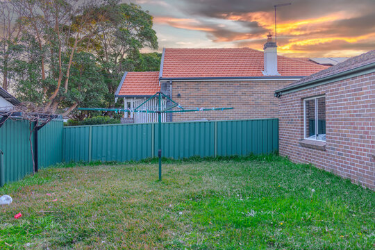 Suburban residential Brick house Terracotta Roof at Sunset in Sydney NSW Australia