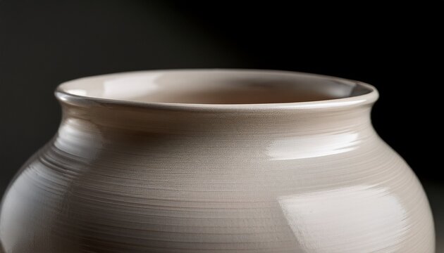close detail view of minimalist ceramic vase rim