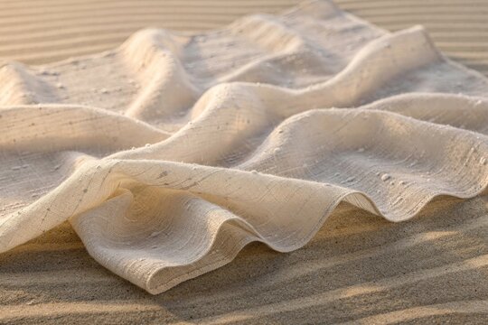 Ivory raw silk fabric macro soft texture background with natural slubs