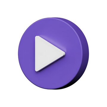 Play button icon sits centered against a clean white background for digital interface applications.