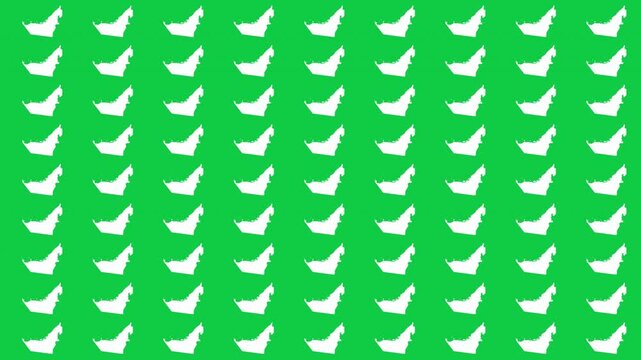 United Arab Emirates UAE map pattern scrolling perfect 15 second loop with green background 
