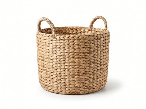 wicker basket isolated on white background