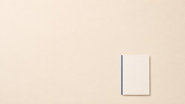 Minimal Japanese-Inspired Blank Booklet Cover Mockup with Indigo Spine and Wide Copy Space