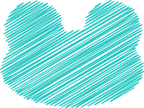 Blue swatches chalk line stokr texture pattern icon decoration anmal head bear shape