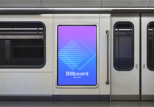 Subway Billboard Mockup for Corporate Branding and Packaging Design