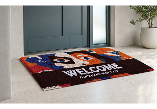 Door Mat Mockup for Retail Display and Promotional Marketing