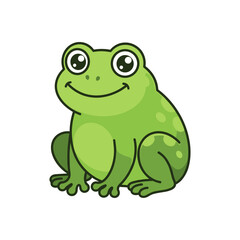 Obraz premium green frog on white background