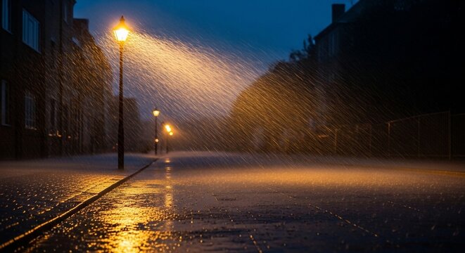 Rainy street night scene