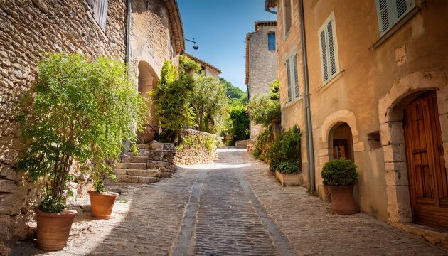 gordes vaucluse provence france ancient alley of the hill town in the luberon natural regional park for urban preservation