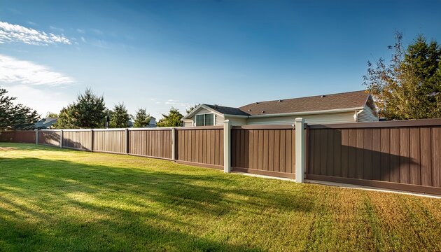 vinyl fence installation that wraps around the exterior of backyard