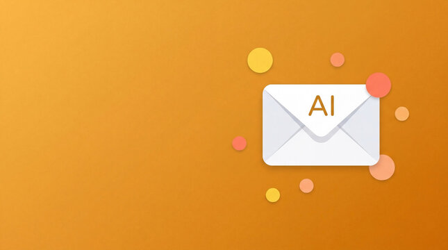 Artificial intelligence email communication symbol concept with technology