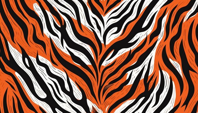 tiger stripes pattern seamless tiger stripes pattern in black orange and white for textile fashion and design projects