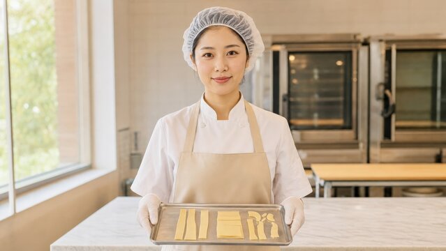 Food Waste Audit Pastry Chef Holding Measured Bakery Offcuts