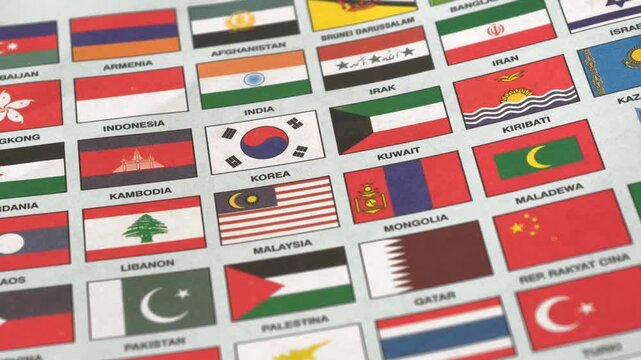 The flag of Korea. Flags of countries around the world.