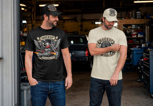 T Shirt Auto Workshop Mockup