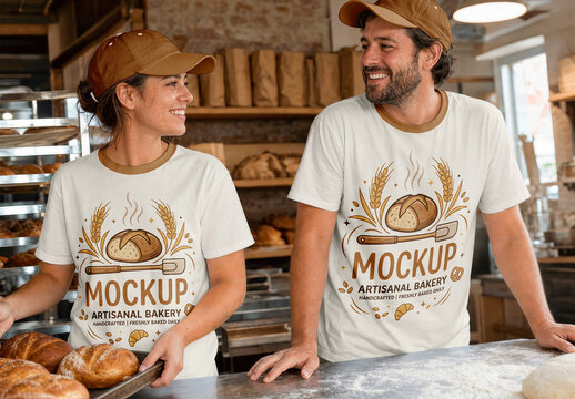 T Shirt Bakery Team Mockup