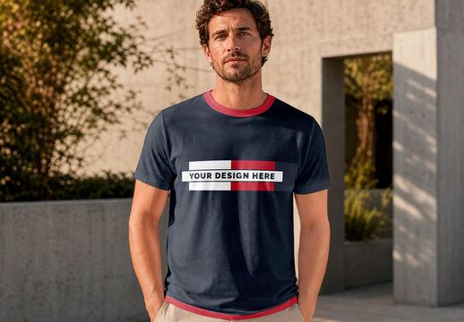 T Shirt Modern Courtyard Mockup