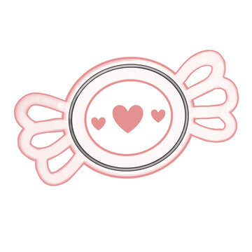 Candy sweet heart with wings