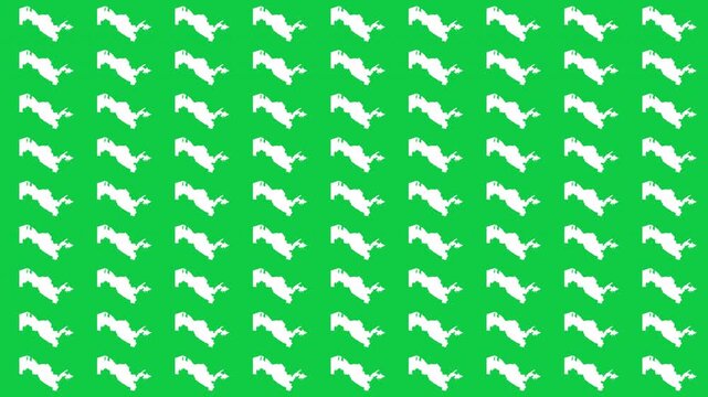 Uzbekistan map pattern scrolling perfect 15 second loop with green background 