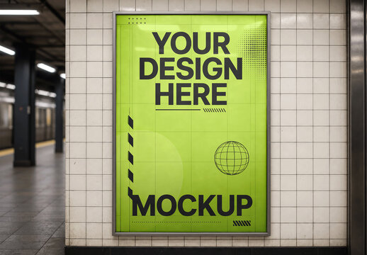 Poster Subway Platform Mockup