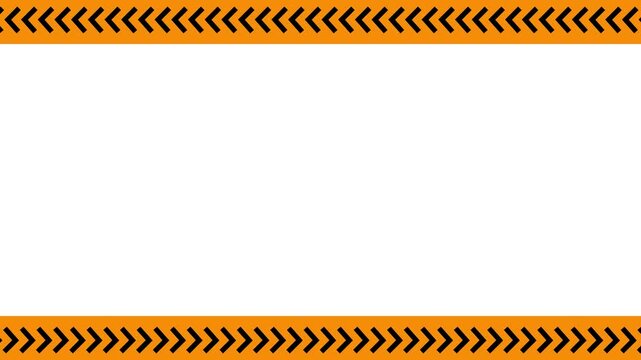 animated construction warning border frame with industrial hazard chevron stripes on black background 4k,under construction background with hazard stripes animation video