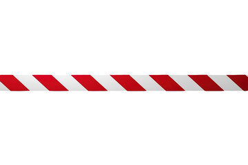 Fototapeta premium Straight red white warning tape strip