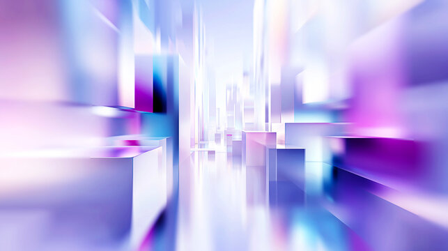 テクノロジーと光のラインが流れる青と紫色のサイバー背景