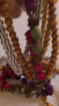 Four Traditional Prayer Beads Displayed Togother.