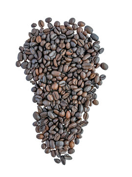 Light Roast Coffee Bean Cone Isolated On White Background