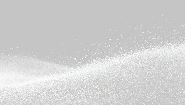 Snow wave overlay with sweeping particles on transparent background. White glitter wind effect