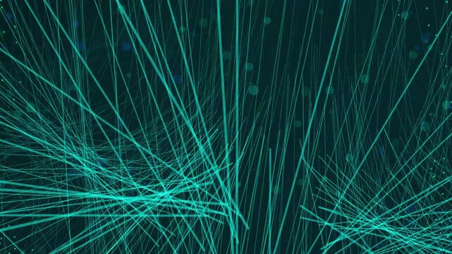 Bright teal glowing fiber optic lines intersecting on a dark deep sea green energetic energy field