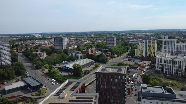 Scenic Drone View of Coventry City Centre