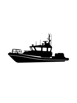 Silhouette of a modern patrol boat or coast guard vessel