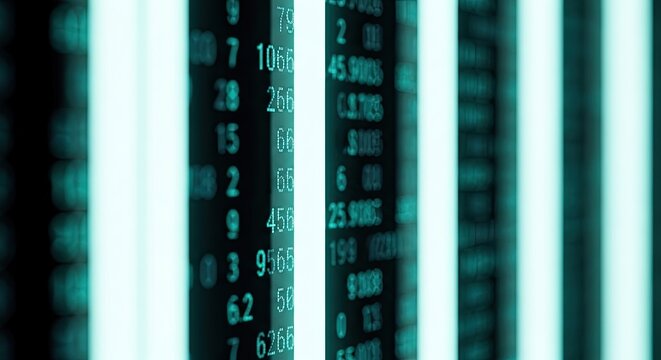 Abstract Digital Display of Financial Stock Market Data.