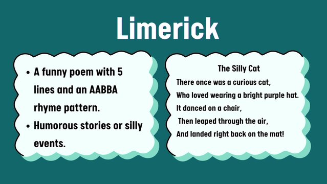 Comprehensive Limerick poem explanation detailing the structure of this humorous five-line verse, including its AABBA rhyme scheme and examples of lighthearted stories