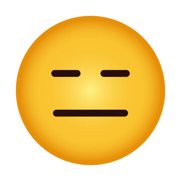 Expressionless Face Emoji - Blank Deadpan 3D Emoticon Vector Illustration - 3D expressionless emoji with straight eyes and straight mouth showing blank deadpan mood