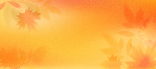 Blurred autumn leaves on abstract background with orange-yellow-pink gradient. Blur effect on autumn theme. Vector illustration © Hanna