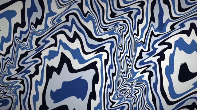 Swirling marbled paint and ink flowing in a suminagashi pattern seamless loop in soft indigo tones