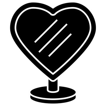 Heart Shaped Mirror Vector Icon