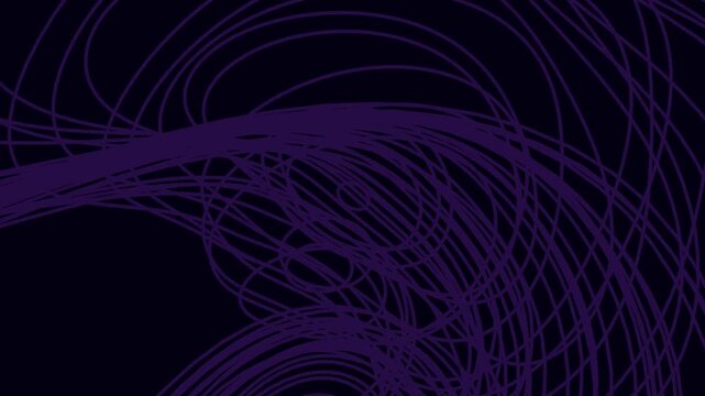 Dark purple flowing lines creating dynamic motion patterns across a deep midnight colored flat surface area