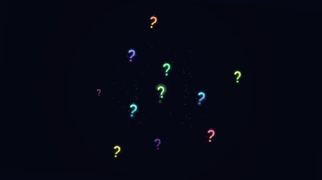 Floating Colorful Question Marks Animation