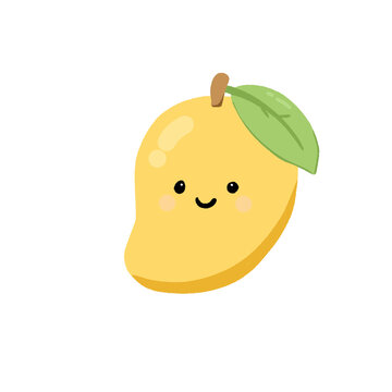Cute mango character PNG clipart isolated on transparent background