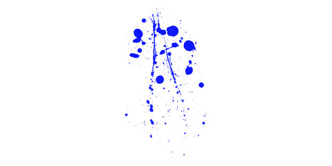 Fototapeta premium Blue ink splash on white background. Abstract paint splatter design element.
