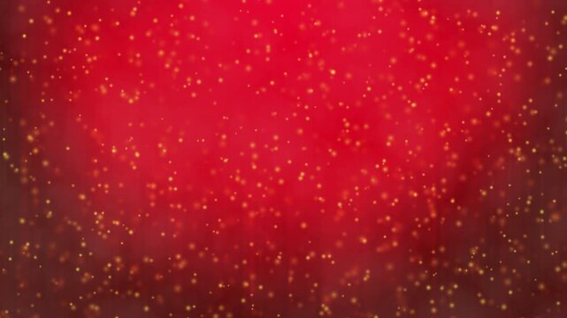 Abstract red christmas background with snowflake, glowing golden design. Red animation pattern to use for merry christmas cards, winter banner advertising, holiday greetings. 