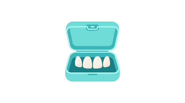 Artificial Teeth in Dental Retainer Case